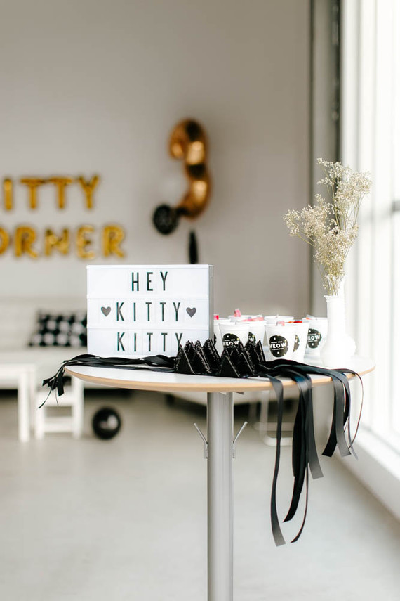 black and white kitty birthday