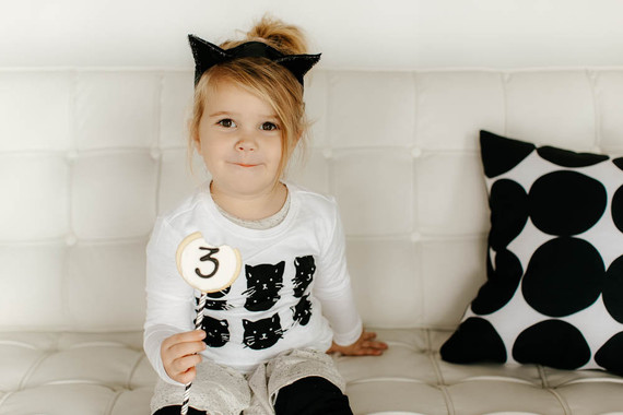 black and white kitty birthday