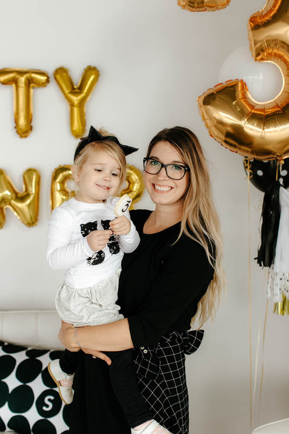 black and white kitty birthday