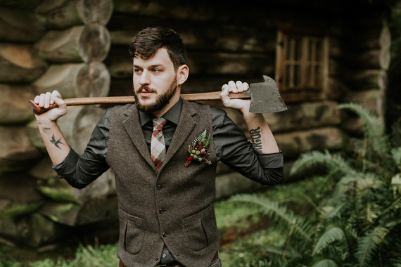 Lumberjack themed wedding
