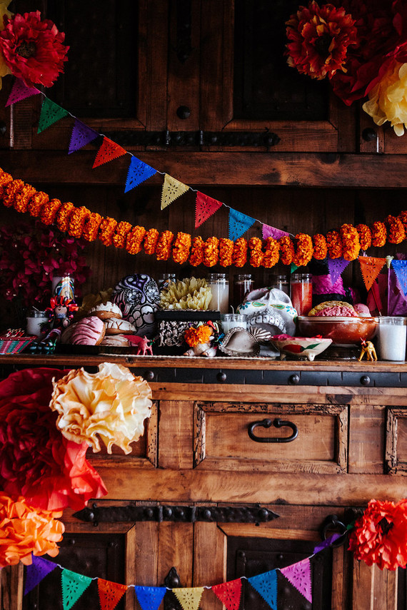 Colorful day of the dead party