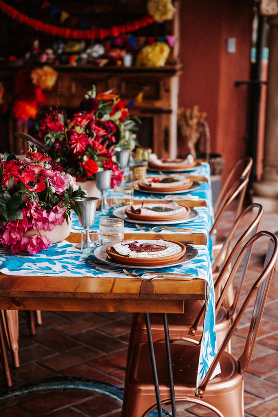 Colorful day of the dead party