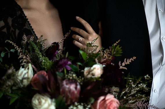 Dark plum bridal bouquet