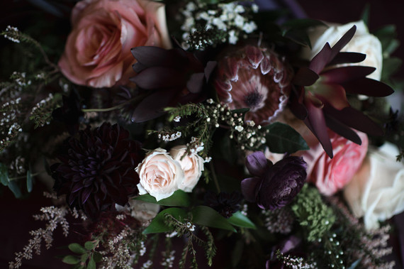 Dark plum bridal bouquet