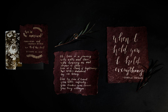 Plum wedding invitation