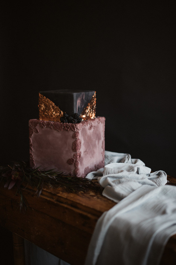 Plum wedding cake