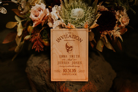 Halloween wedding invitations Inspiration