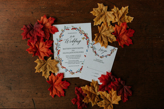 Fall wedding invitations