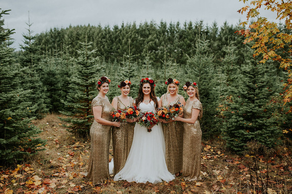 Gold bridesmaid dresses