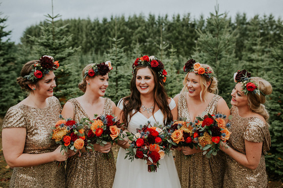 Gold bridesmaid dresses