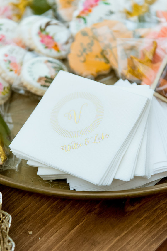 Gold foil cocktail napkins Inspiration