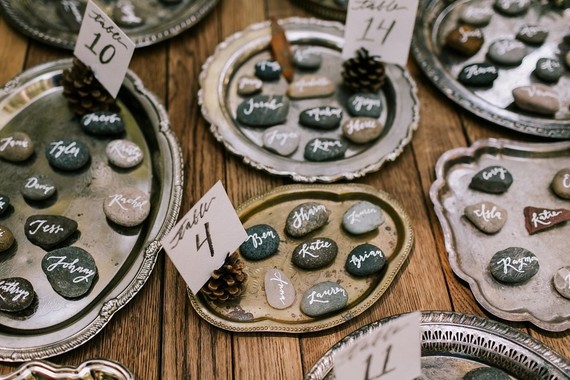 River rock escort cards Inspiration