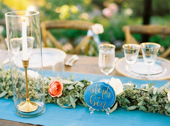 Blue wedding decor