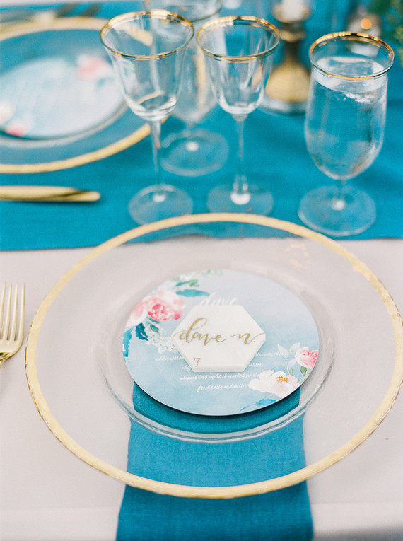 Blue wedding decor