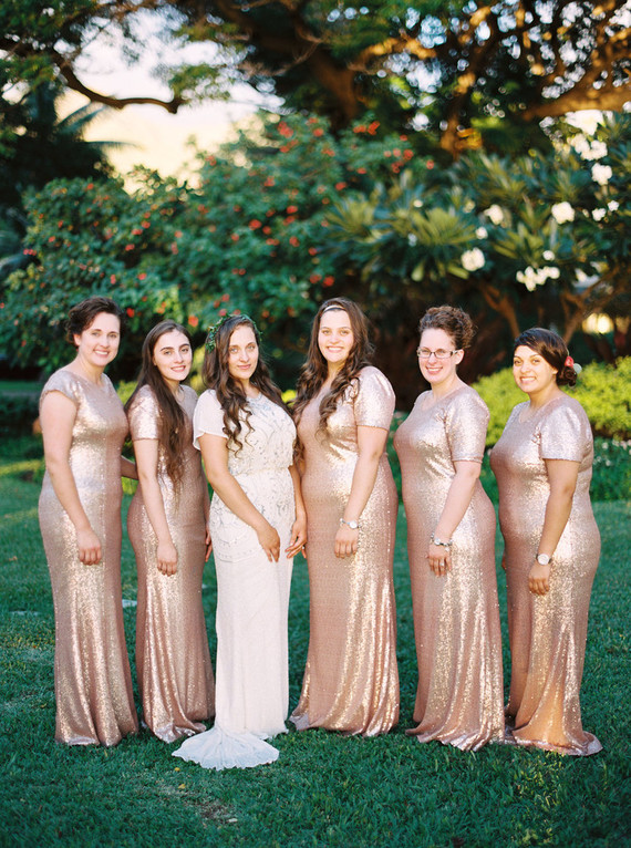 Gold sequin bridesmaid dresses