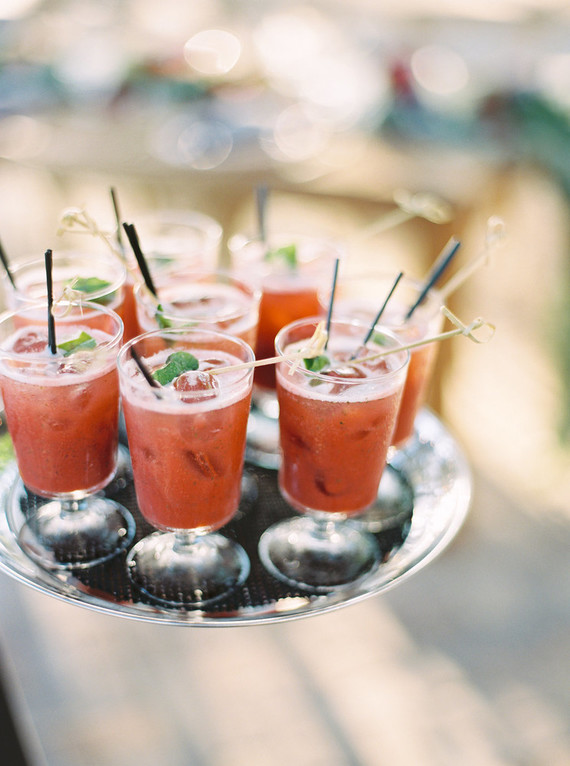 Tropical wedding cocktails