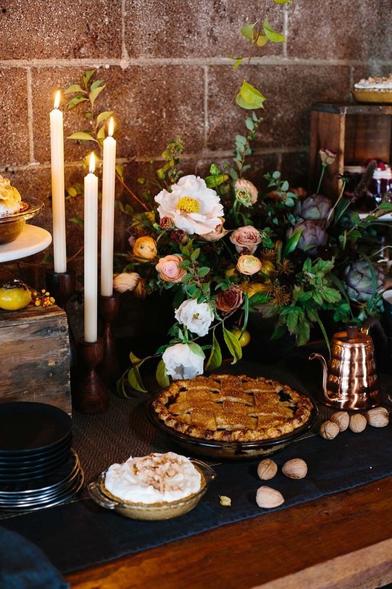 Thanksgiving pie table