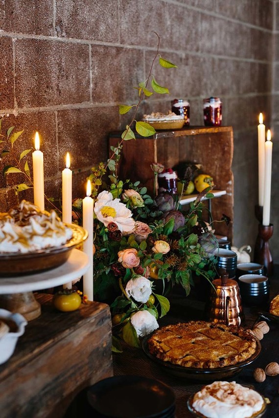 Thanksgiving pie table