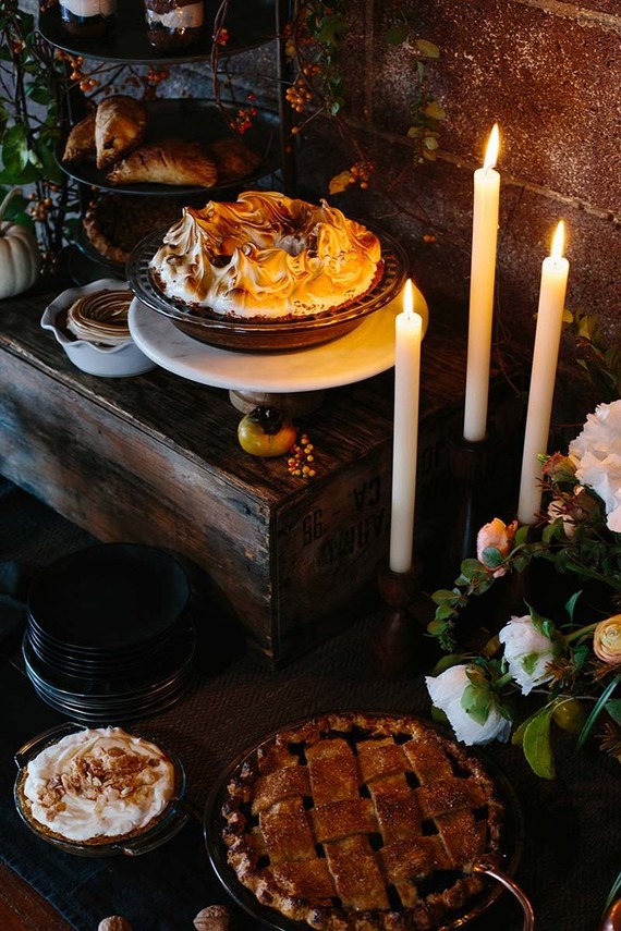 Thanksgiving pie table