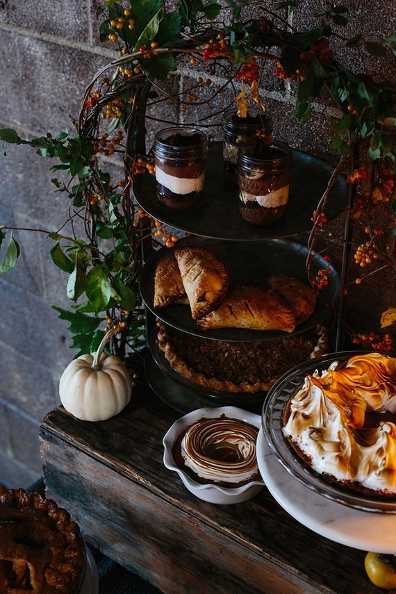 Thanksgiving pie table