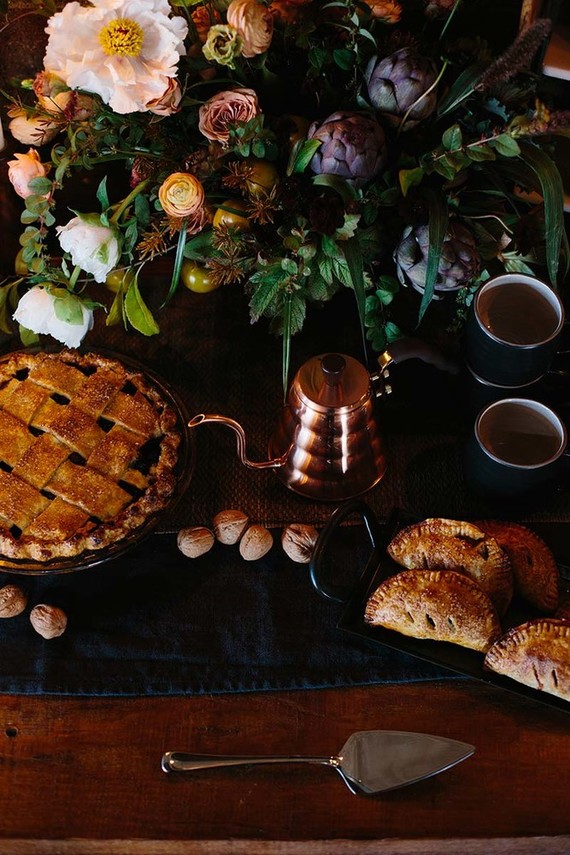 Thanksgiving pie table