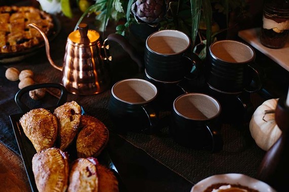 Thanksgiving pie table
