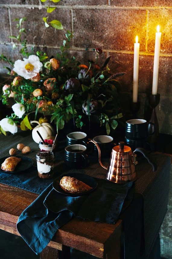 Thanksgiving pie table