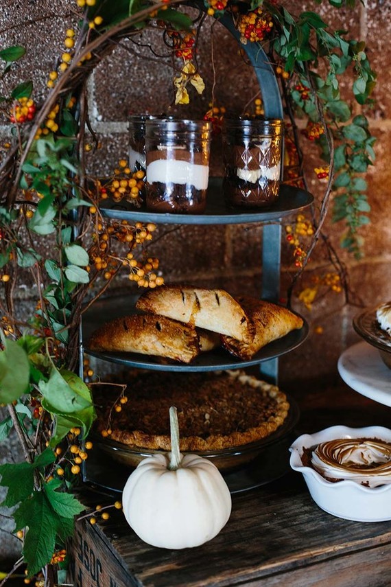Thanksgiving pie table