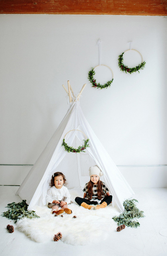 modern styled holiday tepee photos