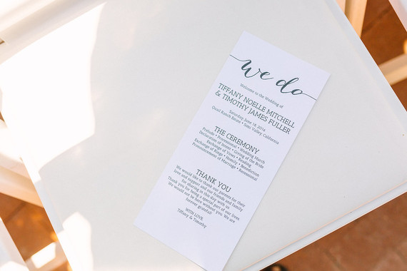 Wedding program Inspiration