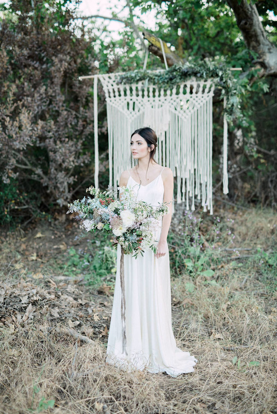 Macrame ceremony backdrop