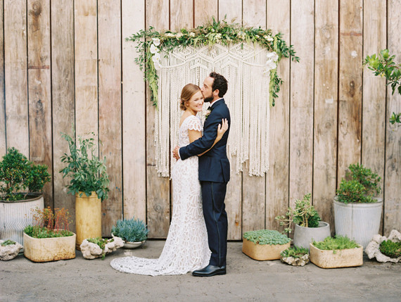 Macrame ceremony backdrop
