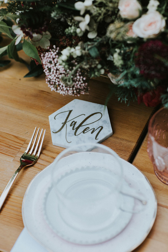 Marbled place card Inspiration