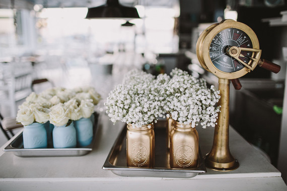 Gold mason jar decor