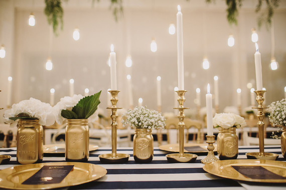 Gold mason jar decor