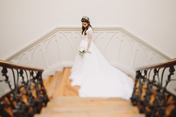 Long sleeved wedding dress