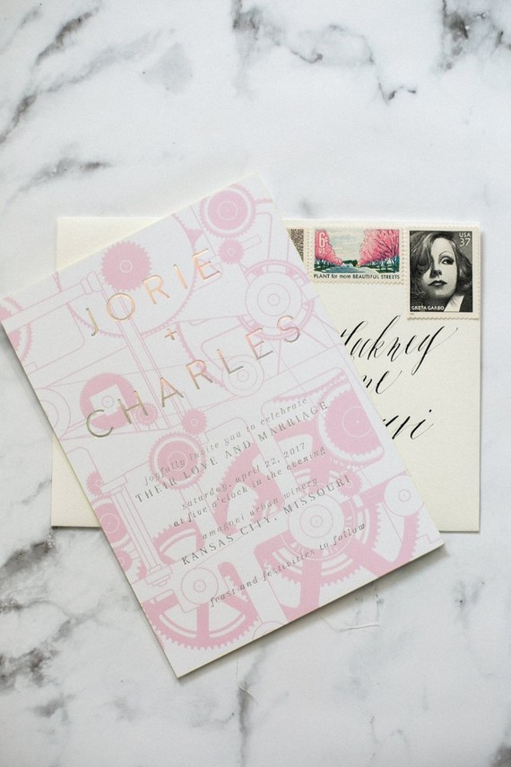 Modern wedding invitation