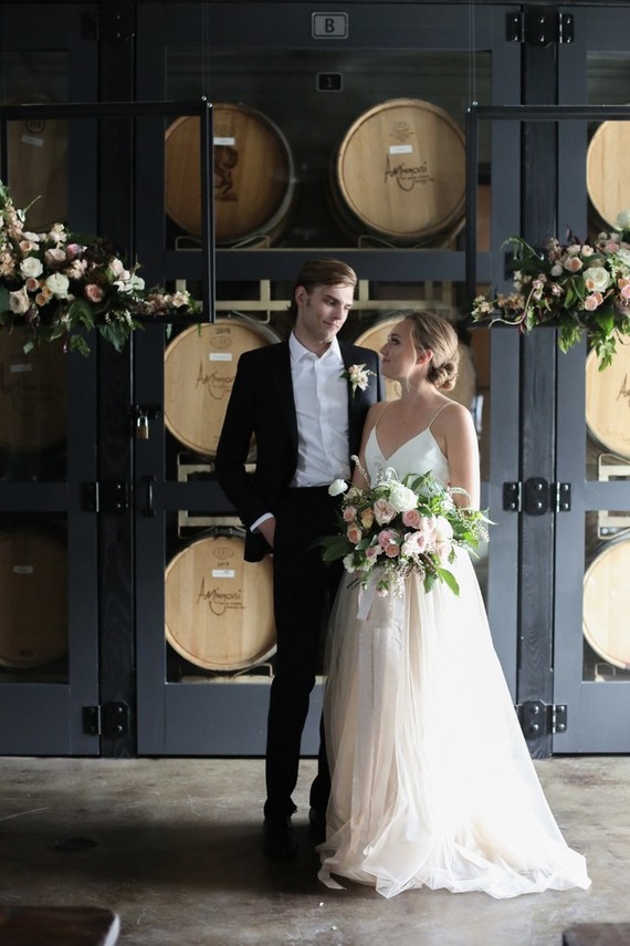 Modern winery wedding