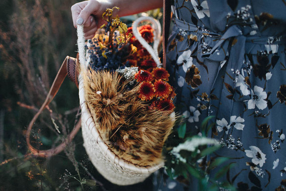 Autumn floral engagement session