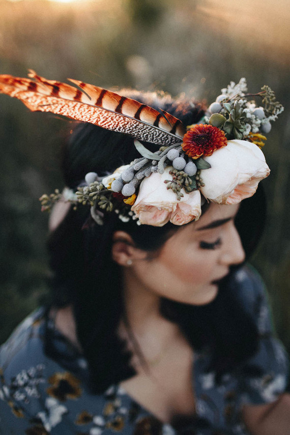 Autumn floral engagement session