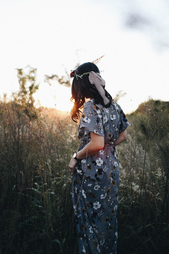 Autumn floral engagement session