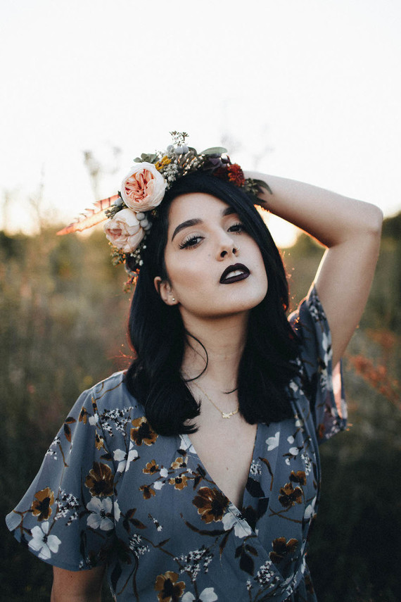 Autumn floral engagement session