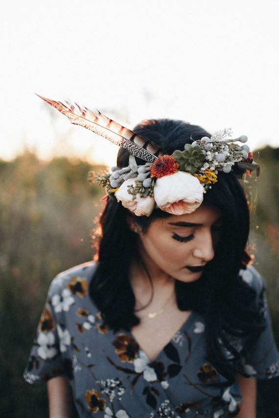 Autumn floral engagement session
