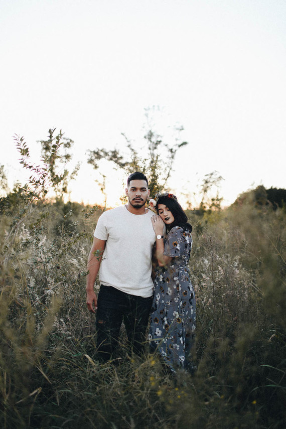 Autumn floral engagement session