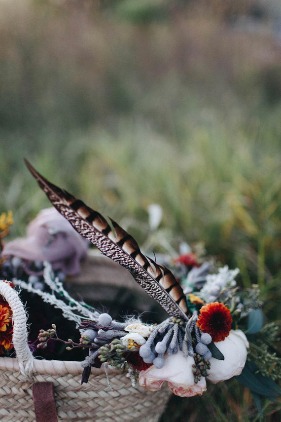 Autumn floral engagement session