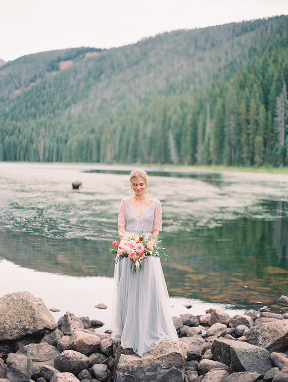 Blue wedding dress