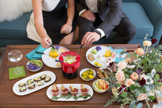 Retro holiday fondu party