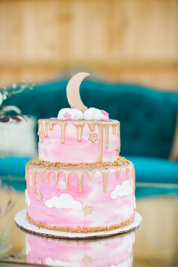 Moon baby shower cake