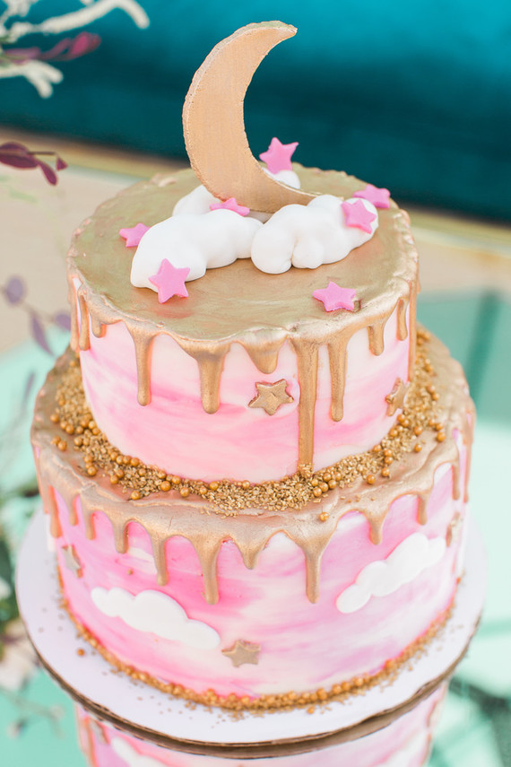 Moon baby shower cake