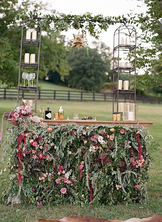 Floral wedding bar